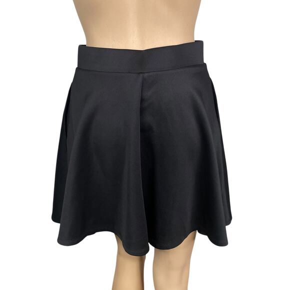 Hot Topic Black Lace Up Emo Flared Skater Mini Skirt SZ S - Picture 6 of 9